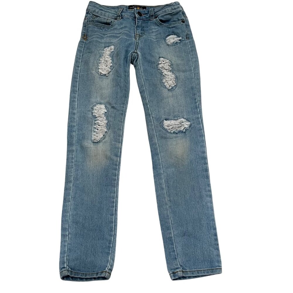 Lucky Brand Zoe Legging Girls Size 10 Distressed Denim Jeans